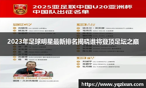 2023年足球明星最新排名揭晓谁将登顶足坛之巅
